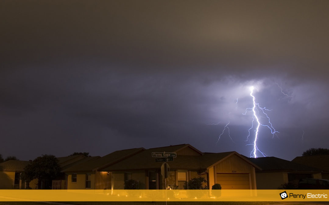 Lightning Striking a neighborhood