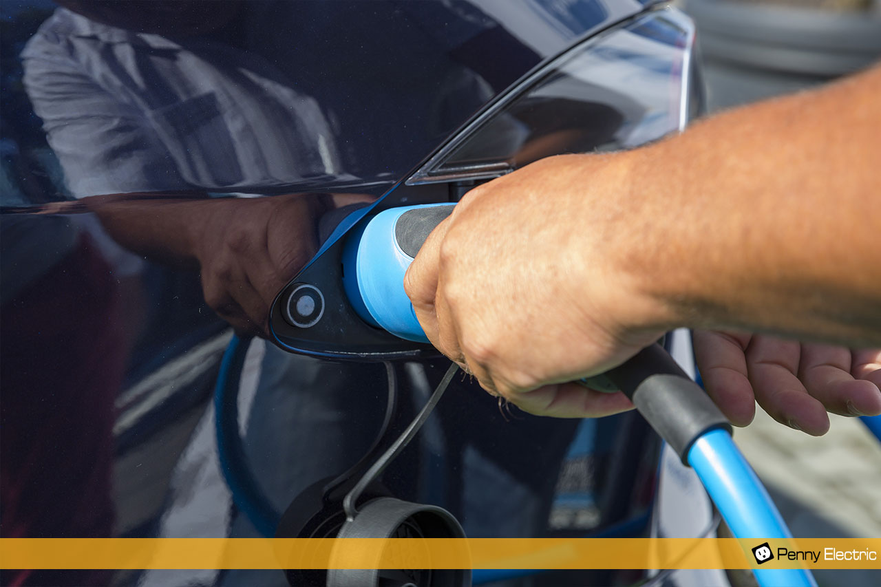 A charging receptacle for and Home EV Charging Station